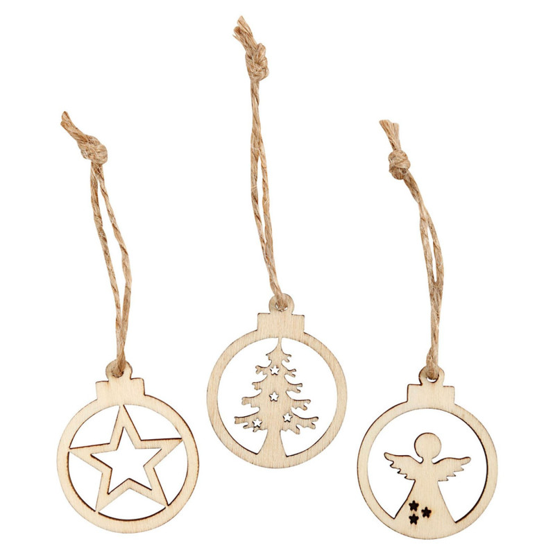 Creativ Company - Christmas pendants Wood, 24pcs. 54464