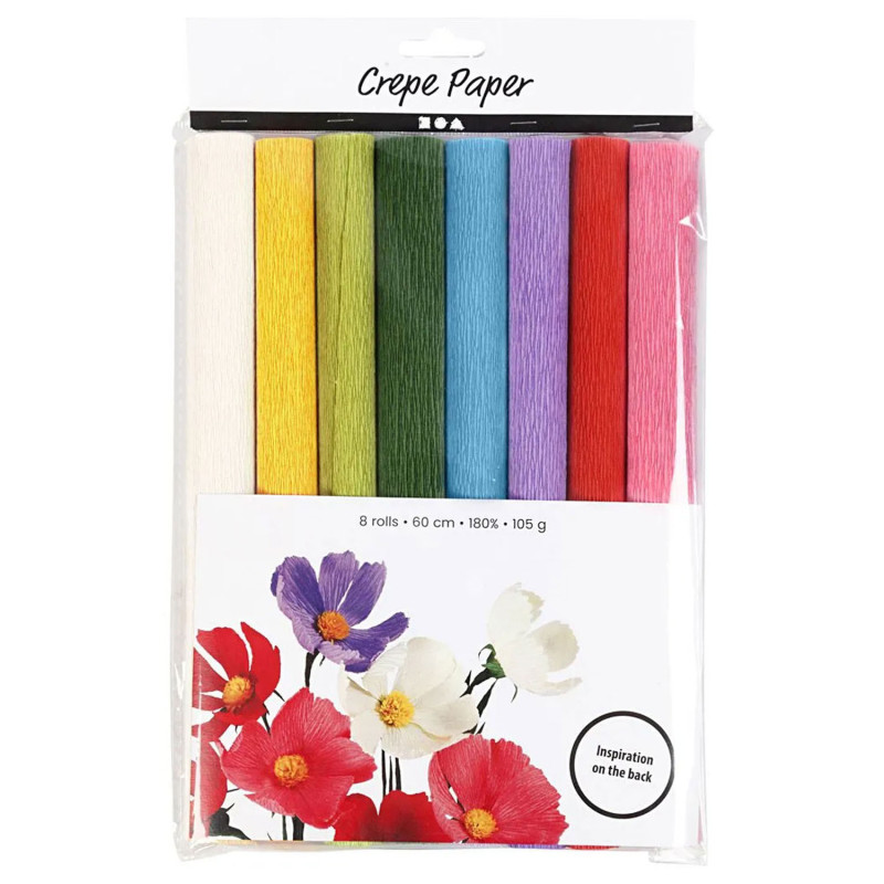 Creativ Company - Crepe Paper Standard Colors, 8 Sheets 209003