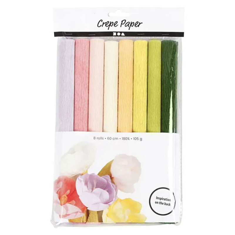 Creativ Company - Crepe Paper Pastel Colors, 8 Sheets 209001
