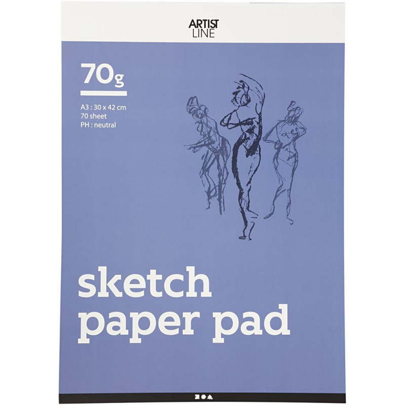 Creativ Company - Sketchpad White A3 70gr, 70 Sheets 22100