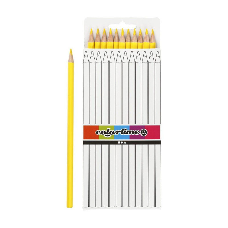 Colortime - Triangular colored pencils - Yellow, 12pcs. 38570