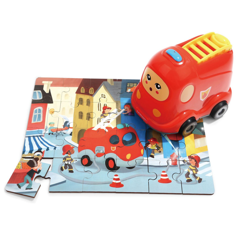 Topbright - Wooden Jigsaw Puzzle Fire Department with Fire Truck, 24pcs. 130907