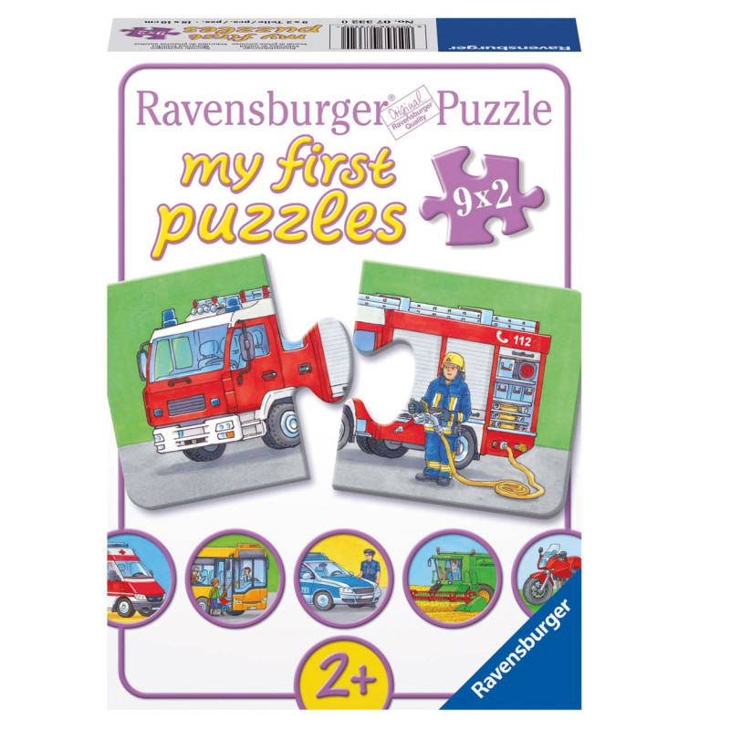 RAVENSBURGER Special vehicles puzzle, 9x2st.
