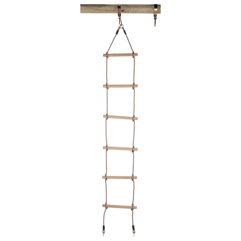 SwingKing - Rope Ladder with Eye Rings and 6 Wooden Steps 2521101