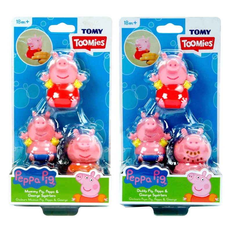 Tomy Lot de 3 figurines Peppa Pig pour le bain E73105