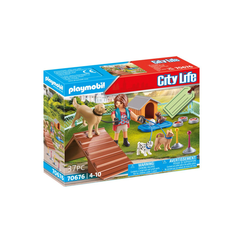 Playmobil City Life 70676 Set cadeau Educatrice et chiens