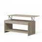 HAPPY Table basse transformable style contemporain lamine chene sonoma - L 100 x l 50 cm