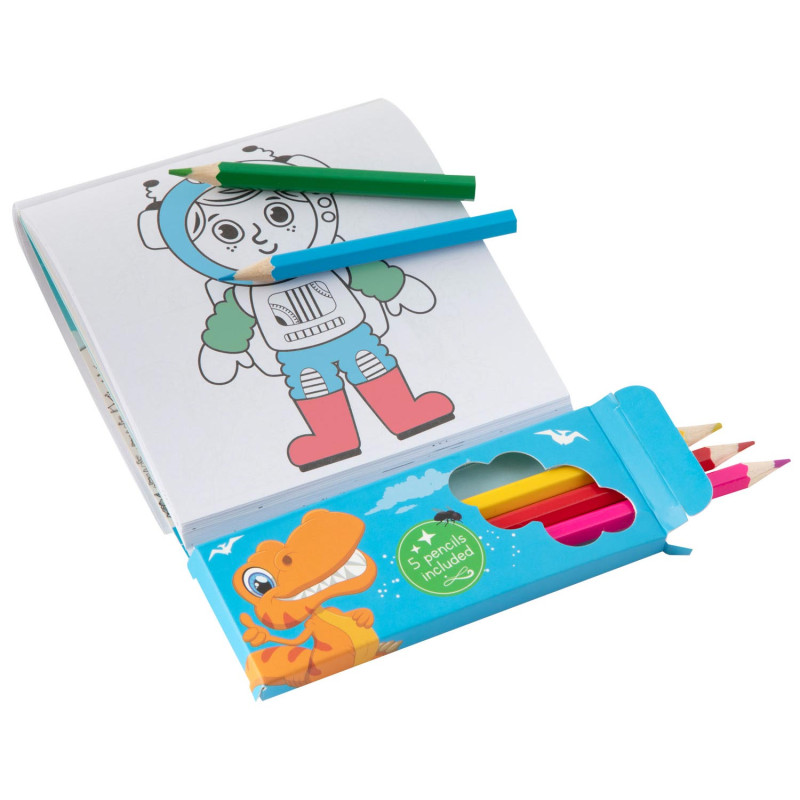 Grafix - Coloring and Activity Block with Crayons - Dino 150062