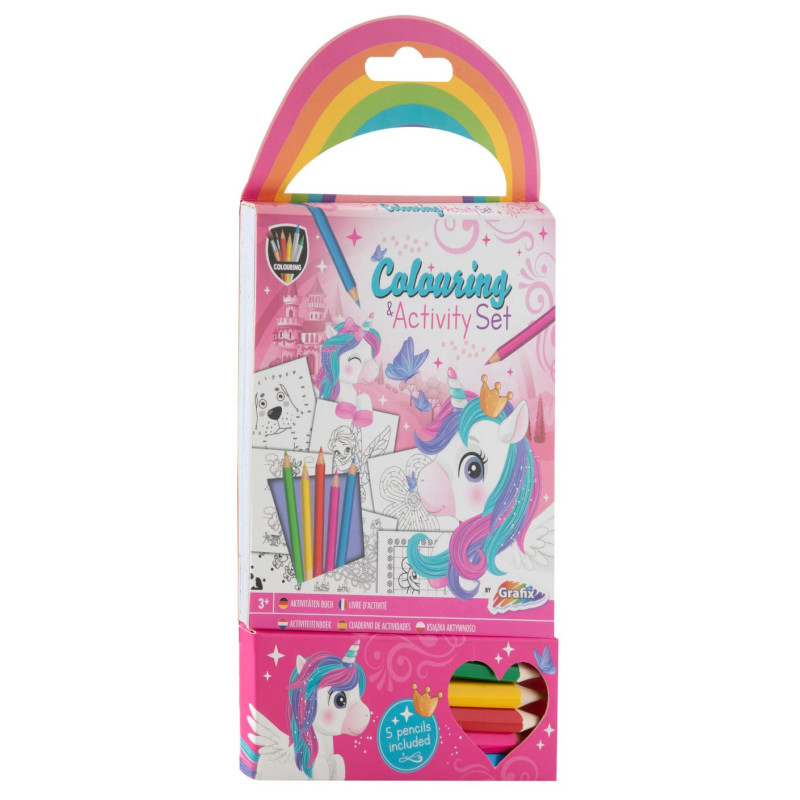 Grafix - Coloring and Activity Block with Crayons - Unicorn 150062