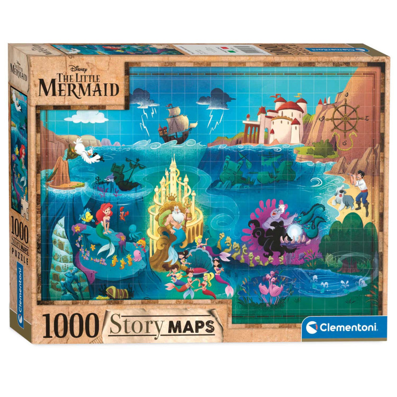 Clementoni World Map Puzzle La petite sirène 1000 pièces