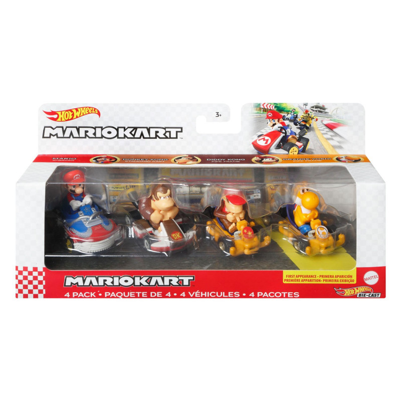 Mattel - Hot Wheels Mario Kart Die-cast, 4pcs. HDB22