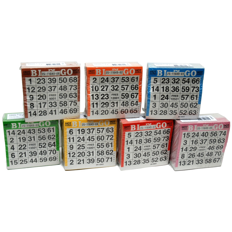 HOT GAMES Carnet tickets de bingo 500 pièces 7 couleurs