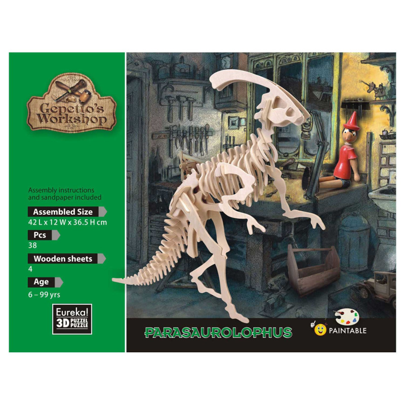 Eureka - Gepetto's Jeux de construction en bois Kit 3D - Parasaurolophus 52473179