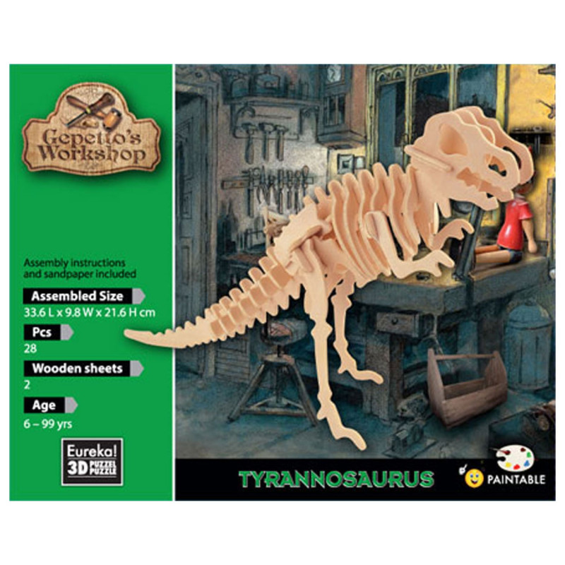 Eureka - Gepetto's Jeux de construction en bois Kit 3D - tyrannosaure 52473150