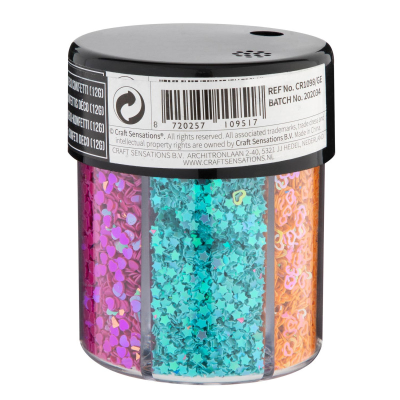 Creative Craft Group - Decoration Confetti in Pot, 6 Colors CR1098/GE