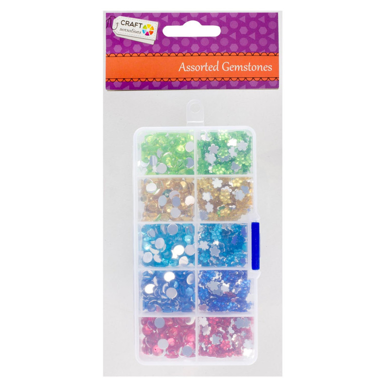 Creative Craft Group - Colored Stones Self-adhesive in Storage Box CR0750/GE