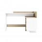 Bureau dangle 3 tiroirs - Decor chene et blanc - L 128,5 x P 105,7 x H 83,2 cm - THALES