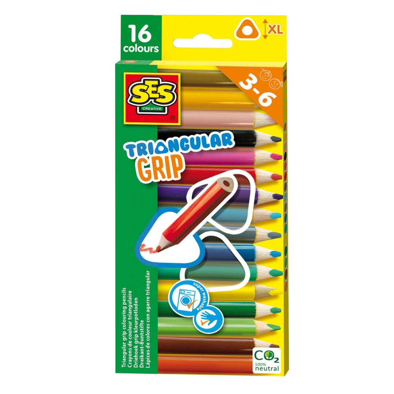 SES Triangle Grip Crayons, 16pcs. 14692