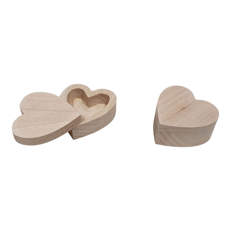 Playwood - Boîte à bijoux en forme de coeur en bois de hêtre sl042