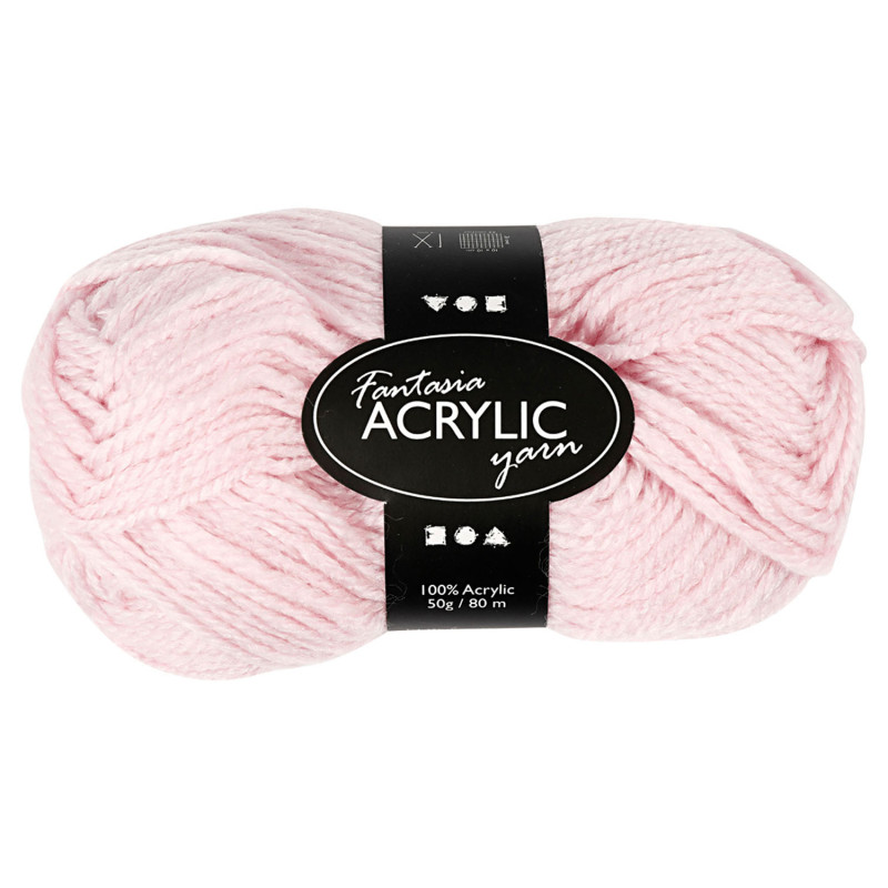 Creativ Company - Acrylic yarn, Light red, 50gr, 80m 421805