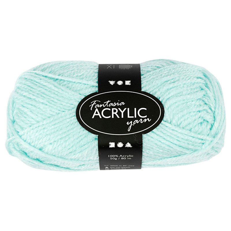Creativ Company - Acrylic yarn, Mint green, 50gr, 80m 421803