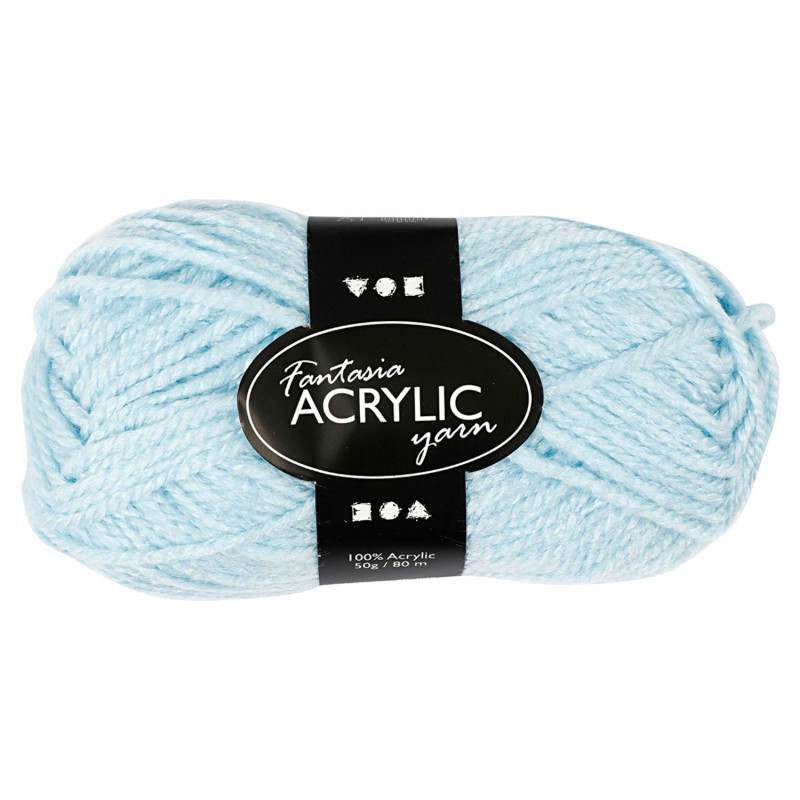 Creativ Company - Acrylic yarn, Light blue, 50gr, 80m 421802