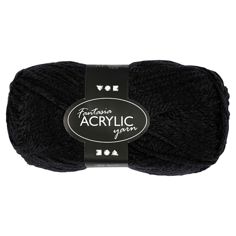 Creativ Company - Acrylic yarn, Black, 50gr, 80m 421750