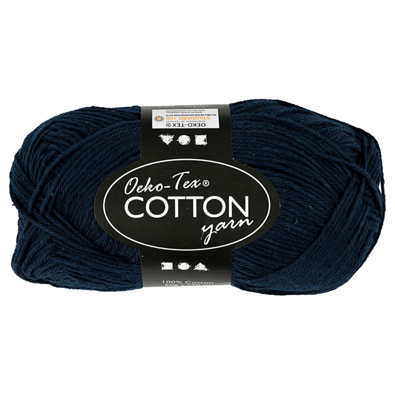 Creativ Company - Cotton yarn, Dark blue, 50gr, 170m 431280