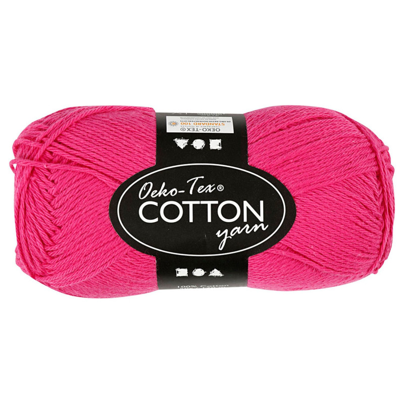 Creativ Company - Cotton yarn, Pink, 50gr, 170m 431230
