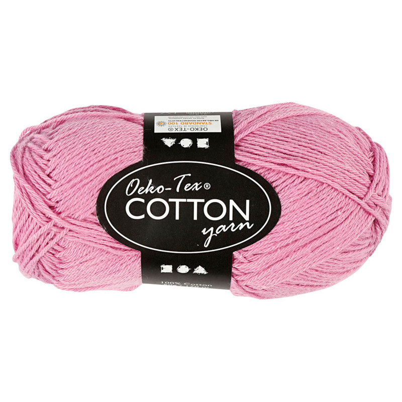 Creativ Company - Cotton yarn, Light red, 50gr, 170m 431220