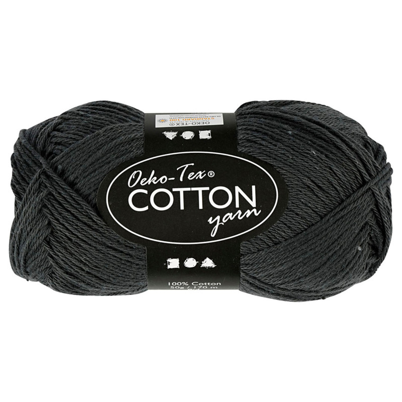 Creativ Company - Cotton yarn, Anthracite, 50gr, 170m 431200