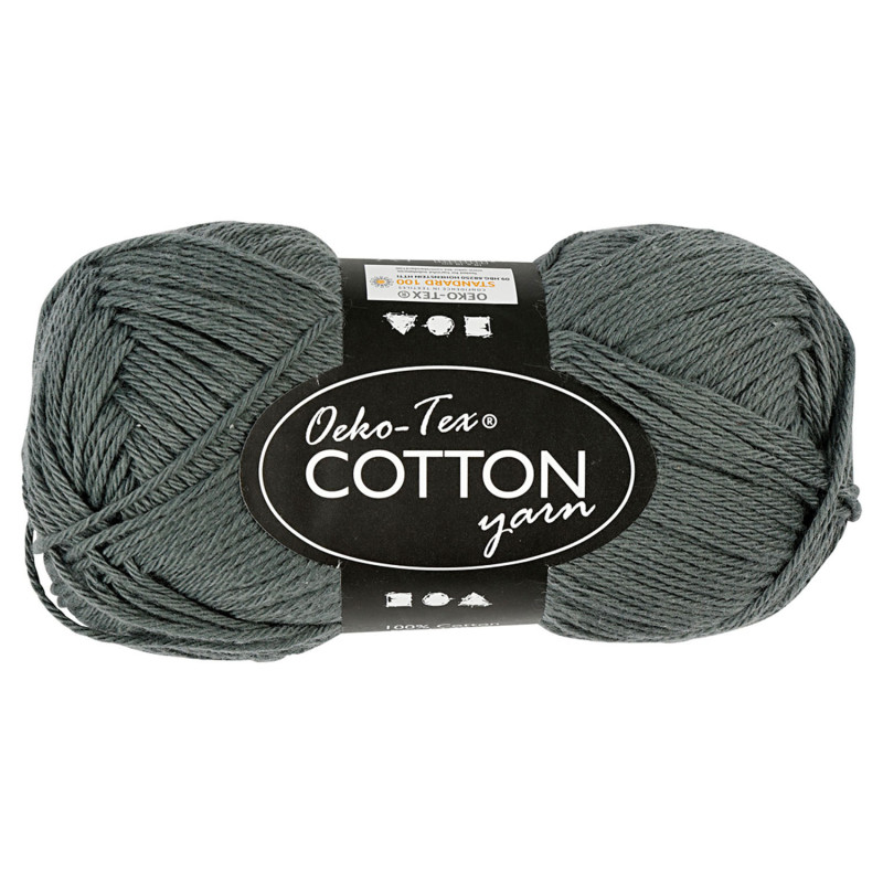 Creativ Company - Cotton yarn, Grey, 50gr, 170m 431190