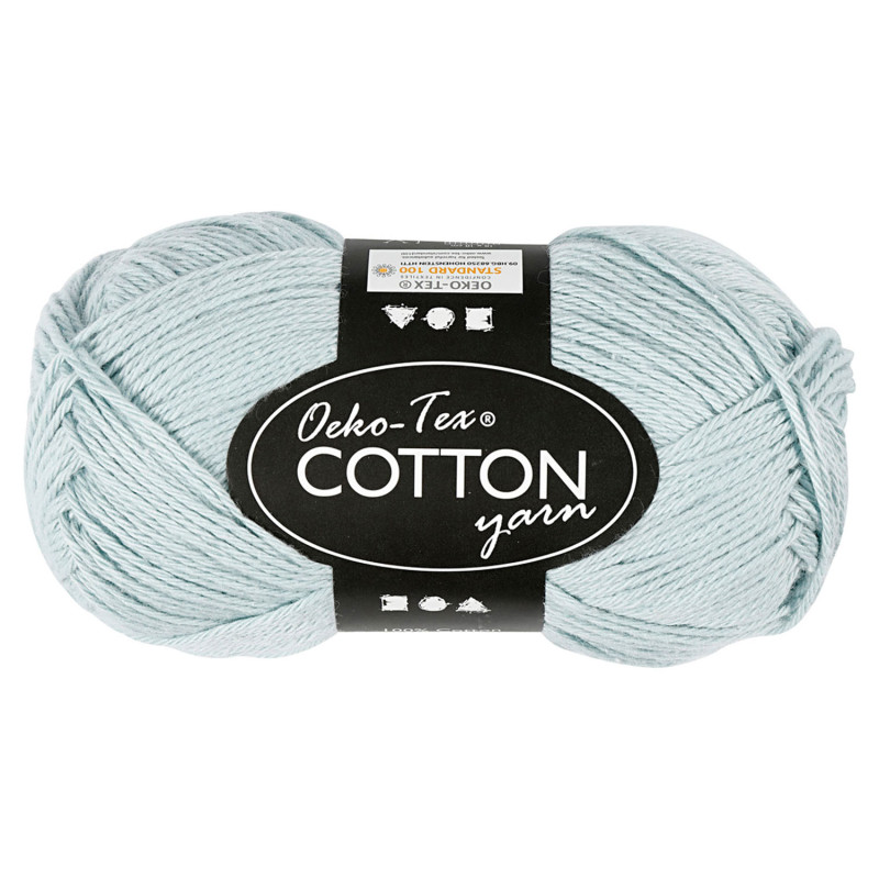Creativ Company - Cotton yarn, Soft Blue, 50gr, 170m 431180