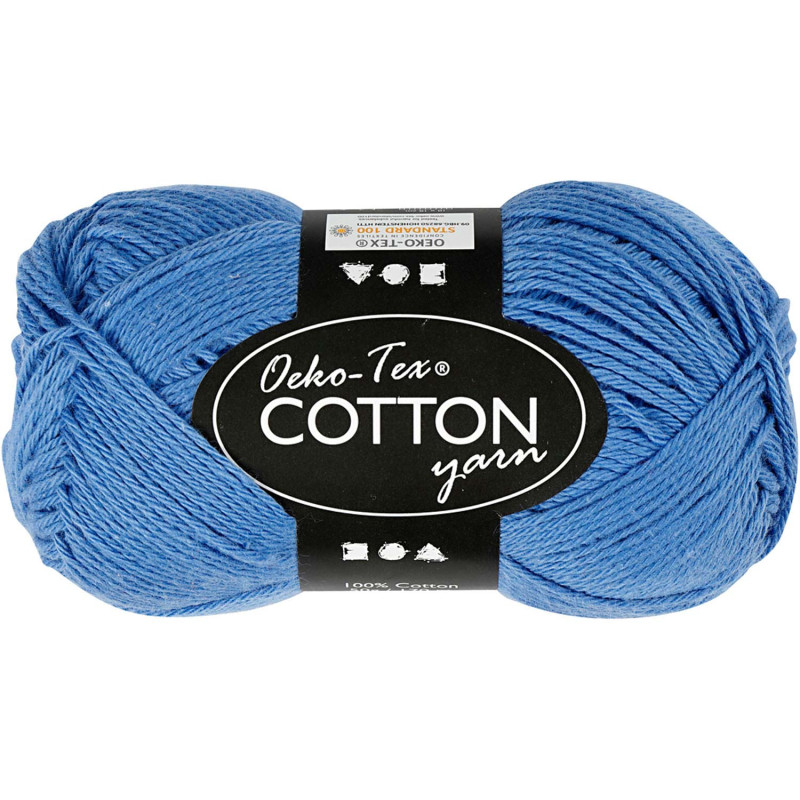 Creativ Company - Cotton yarn, Blue, 50gr, 170m 431110