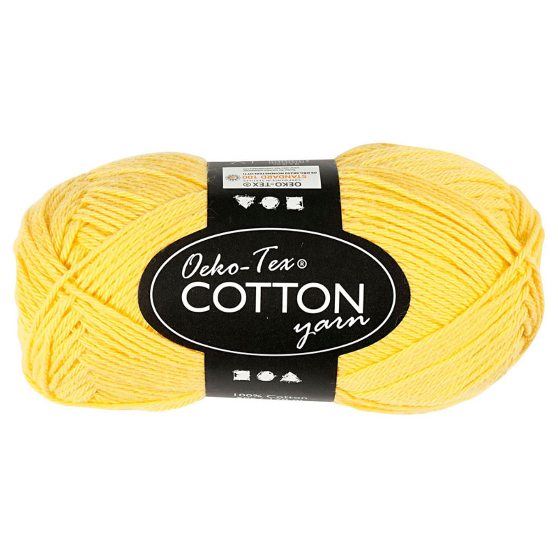 Creativ Company - Cotton yarn, Yellow, 50gr, 170m 431040