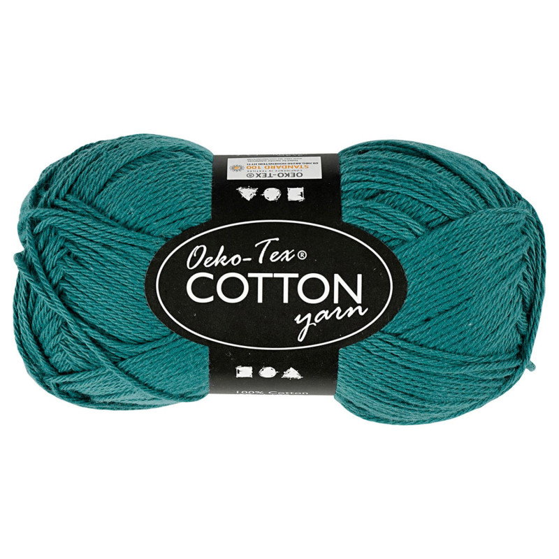 Creativ Company - Cotton yarn, Petrol, 50gr, 170m 431010