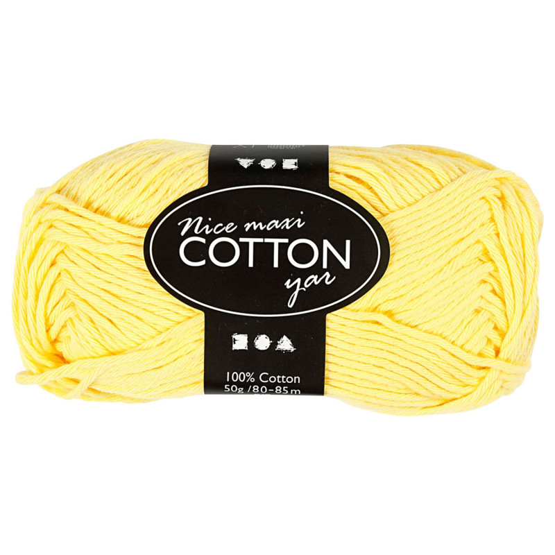Creativ Company - Cotton yarn, Yellow, 50gr, 85m 421313