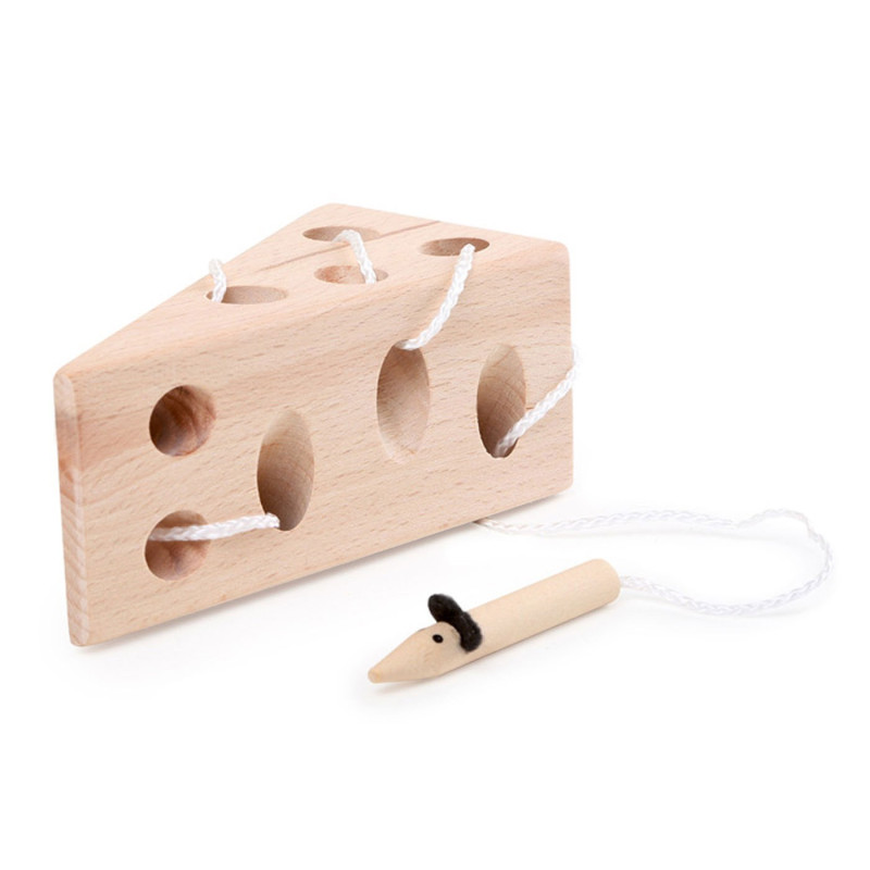 Small Foot - Cheese and Mouse Wooden Stringing Game 11053