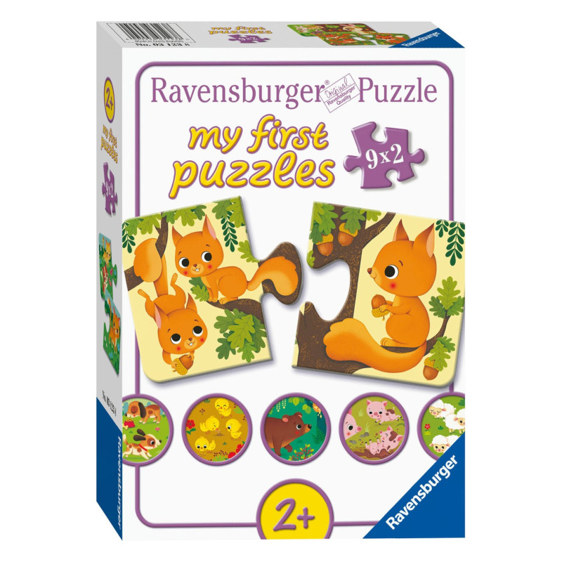 Ravensburger - Animals and their Little Ones Puzzle, 9x2pcs. 31238