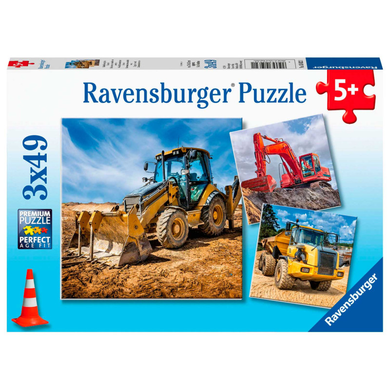 RAVENSBURGER Construction Machines at Work Puzzle, 3x49pcs.