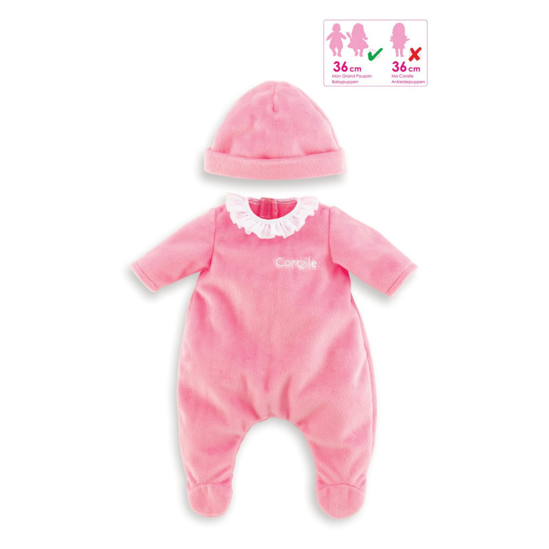 Corolle Mon Grand Poupon - Pink Pajamas with Hat, 36cm 9000141130