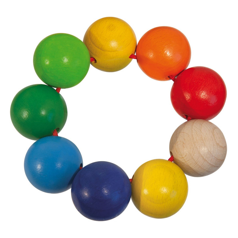 Eichhorn Baby Wooden Grab Ring with Beads 100017042