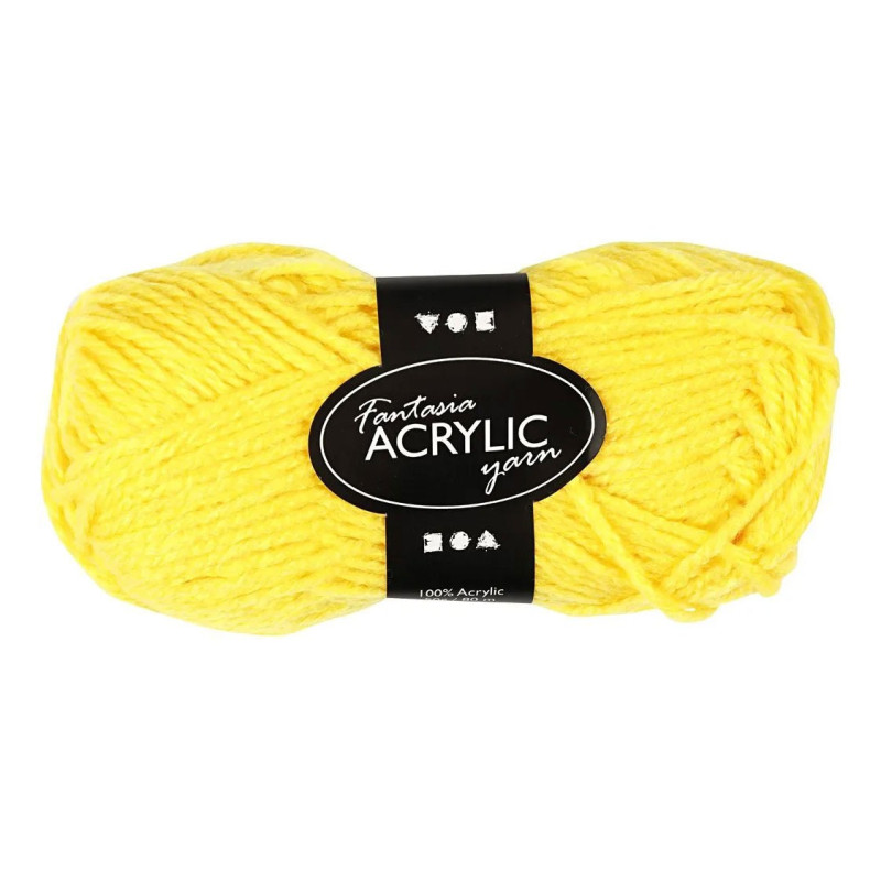 Creativ Company - Acrylic Yarn Yellow 50gr, 80m 421790