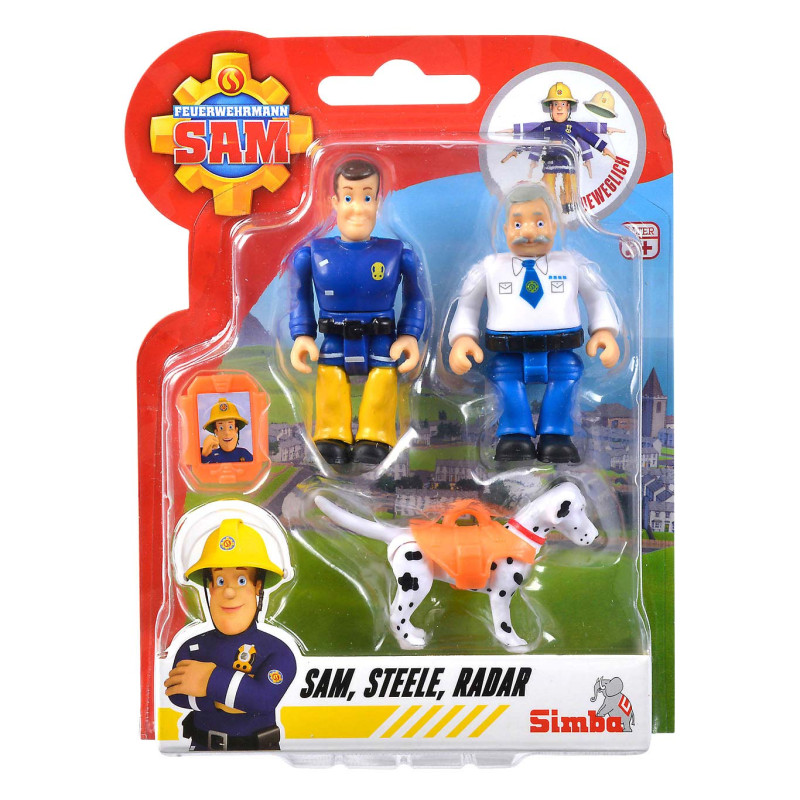 Simba - Fireman Sam Toy Figures - Sam, Steele, Radar 109252515