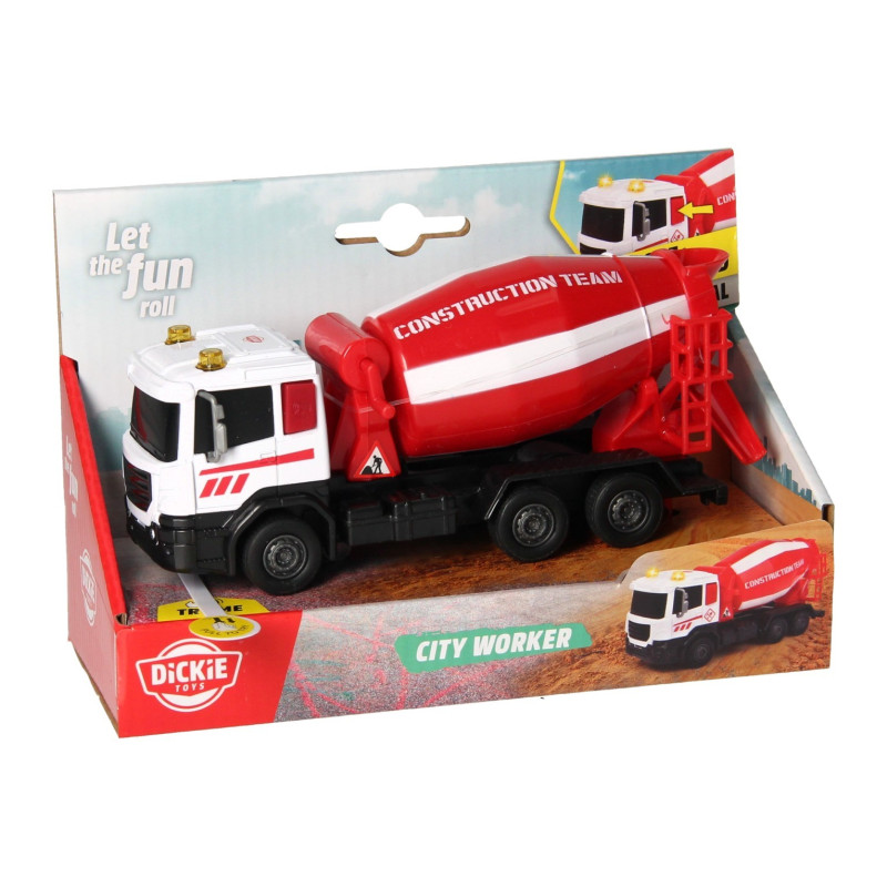 Dickie City Worker Concrete Mixer Truck Red 203722014