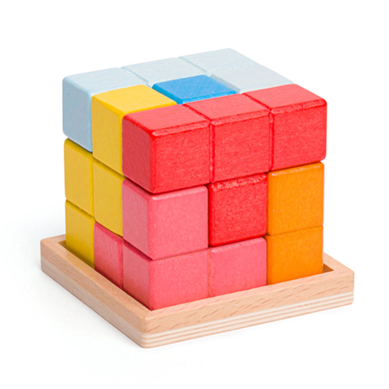Bigjigs - Wooden Lock-a-Cube Cube Puzzle 33020