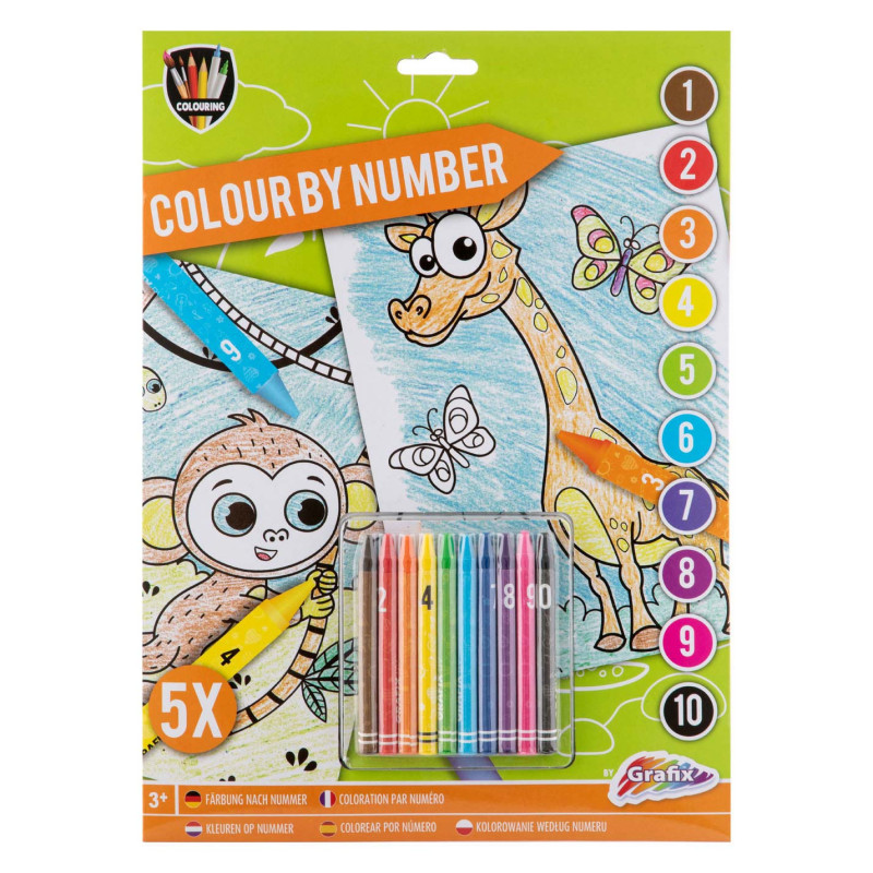 Grafix - Color by Number with Crayons - Green 150075