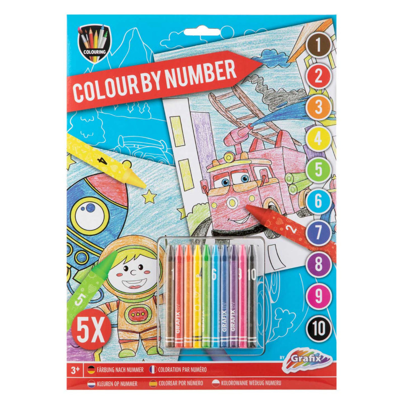 Grafix - Color by Number with Crayons - Blue 150075