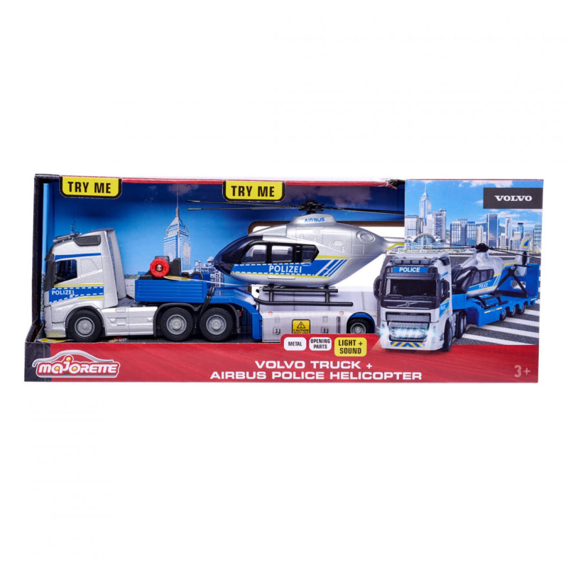 Majorette Volvo Truck with Helicopter Police 213716000
