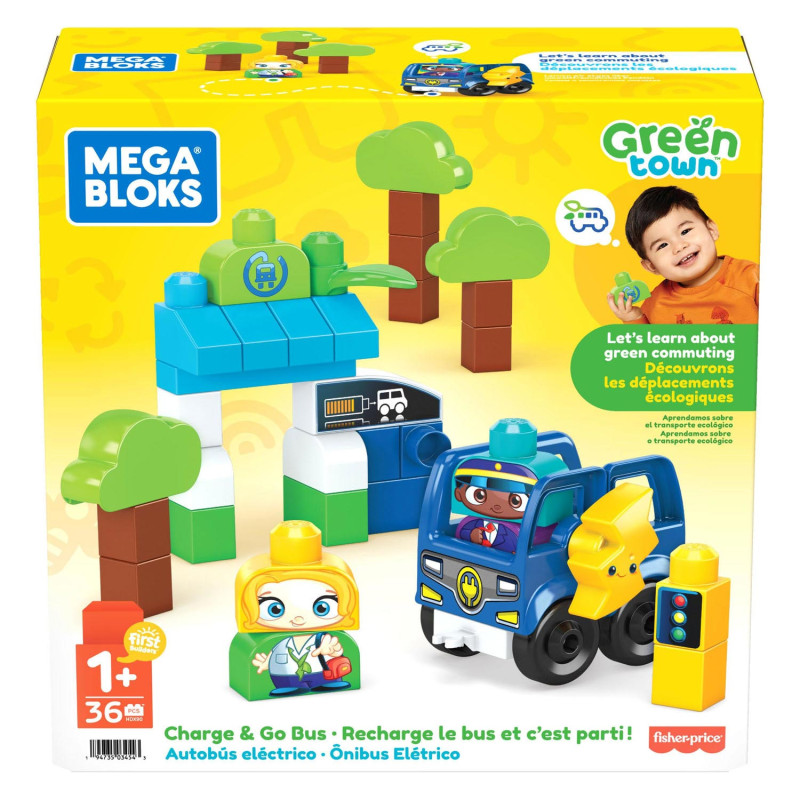 Mega Bloks Green Town Charge and Drive Bus HDX90